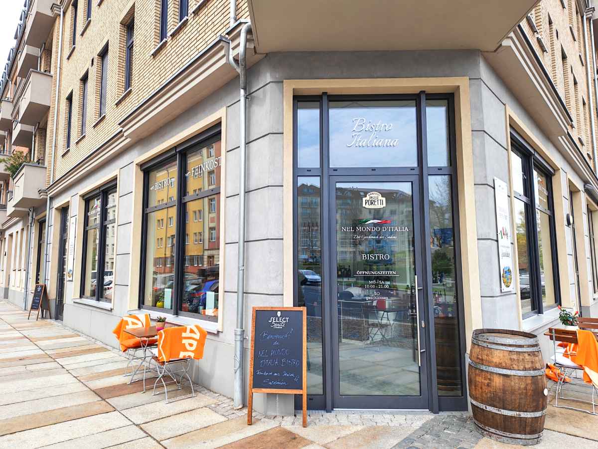 Das Feinkost-Bistro "Nel Mondo D’Italia" in Dresden-Striesen. Foto: Heiko Weckbrodt
